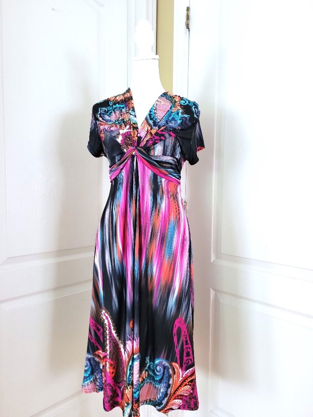 JUS D’ORANGE COLORFUL PRINT MODAL DRESS